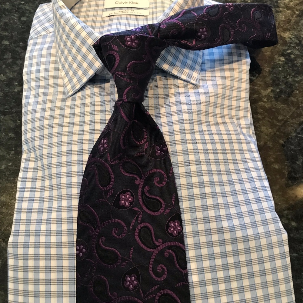 Deep Blue and Purple Faconnable Tie